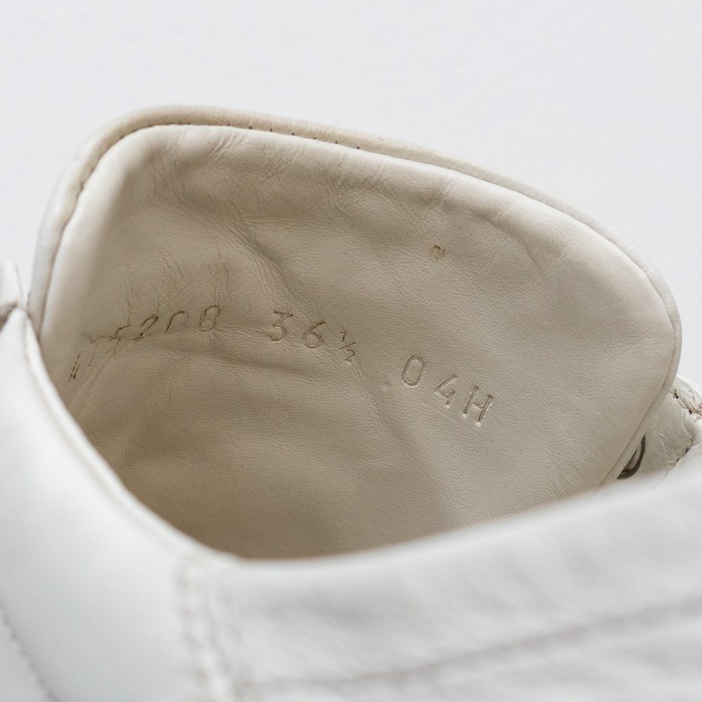 Gucci White Leather Low-Top Sneakers with Green and Red Web and Gold Bee - Picture 11 of 15